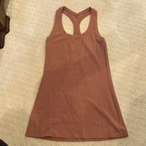 lululemon cool racer back tank, full length, muave/taupe